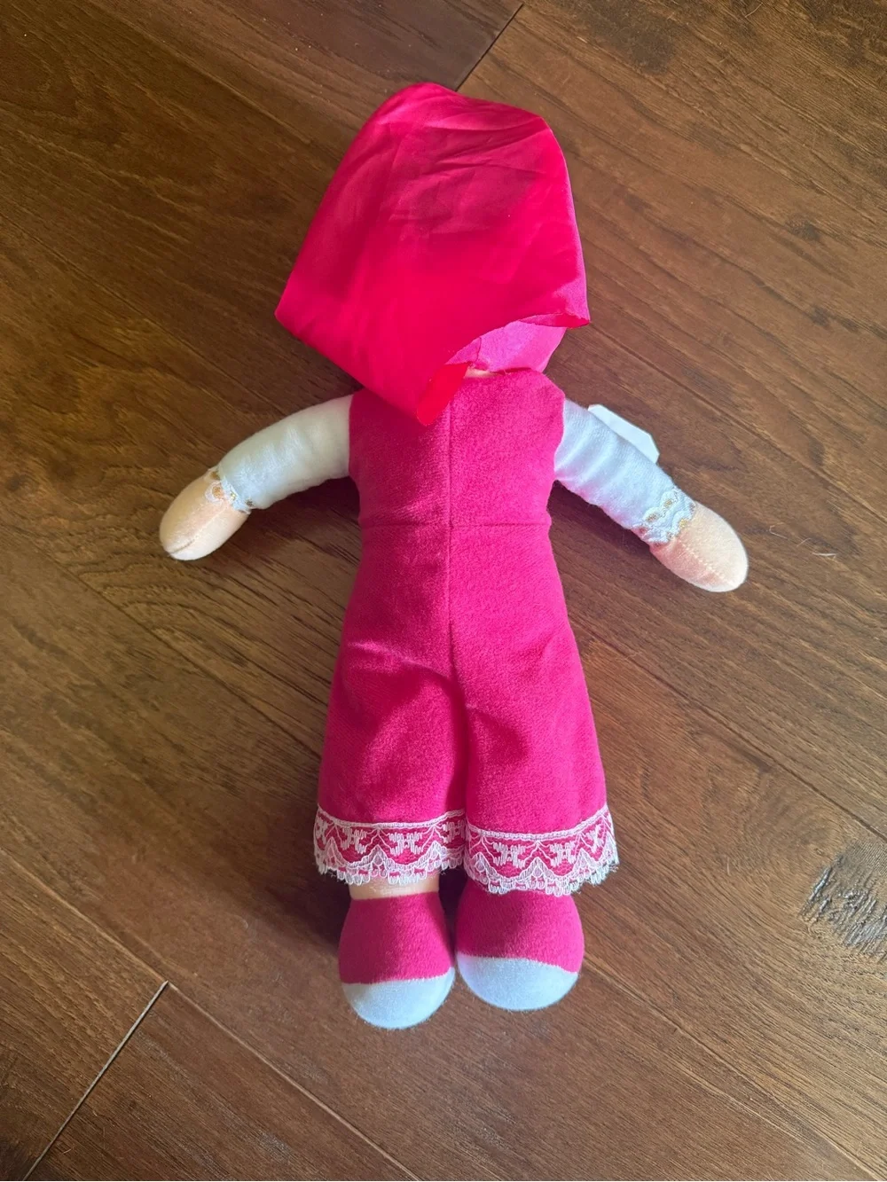 Pink Kids Plush Doll with Hooded Dress